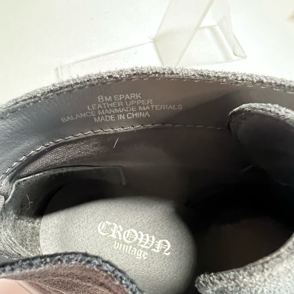 Crown Vintage “Spark” Genuine Suede Gray Wedge Tie- Ankle Booties  8M EUC - Picture 6 of 9